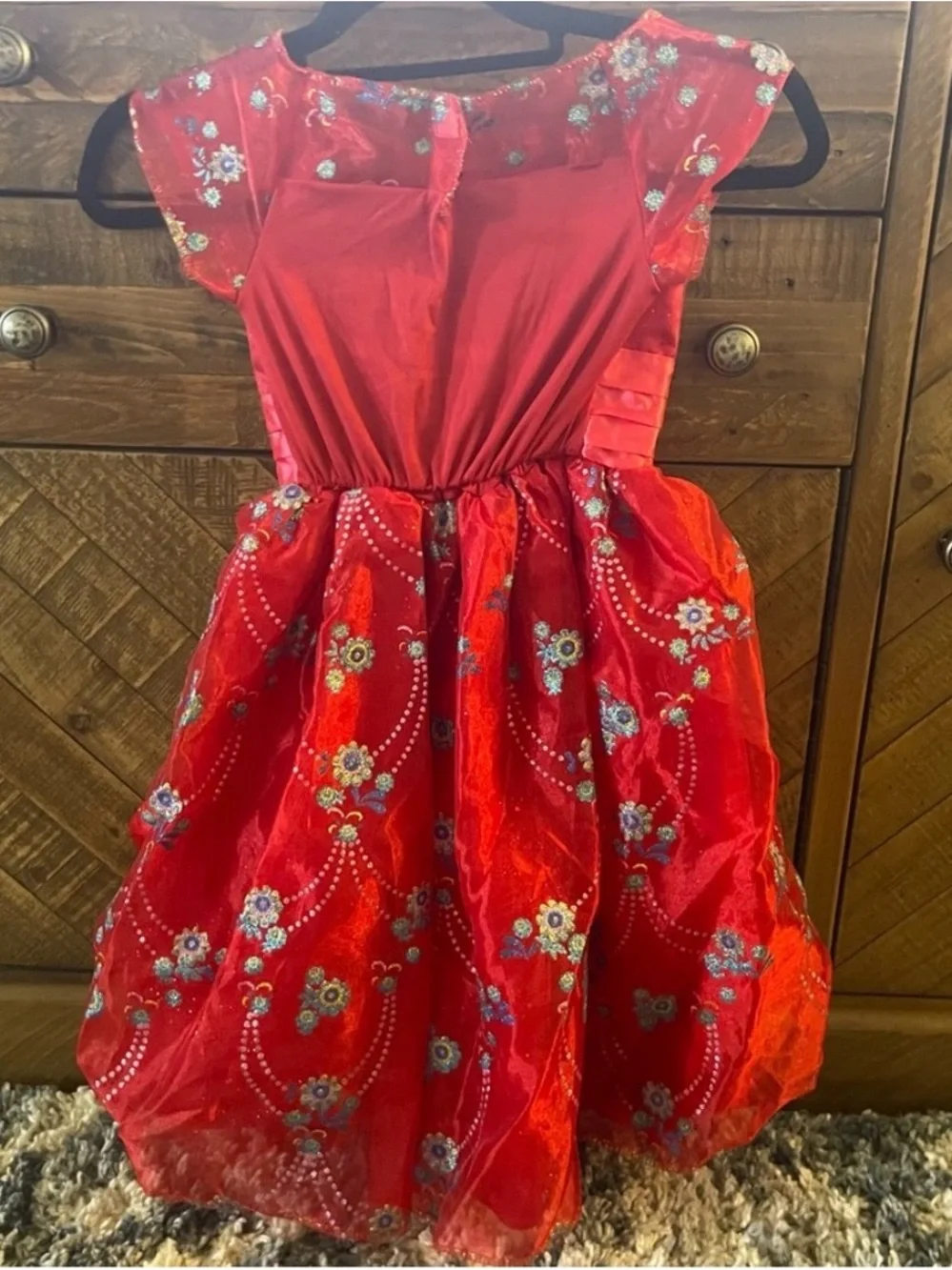 Disney Elena of Avalon Princess Costume 4-6Y Red Light Up Dress Halloween